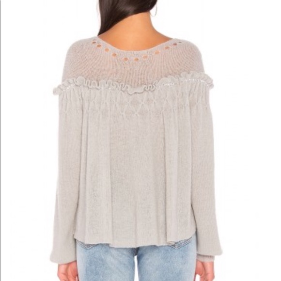 Wildfox Grey Rhinestone Ruffle Sweater - Picture 3 of 8